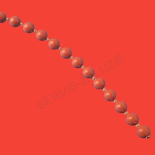 Ovládací řetízek horizontálních žaluzií 3,2 - barva červeno-hnědá.