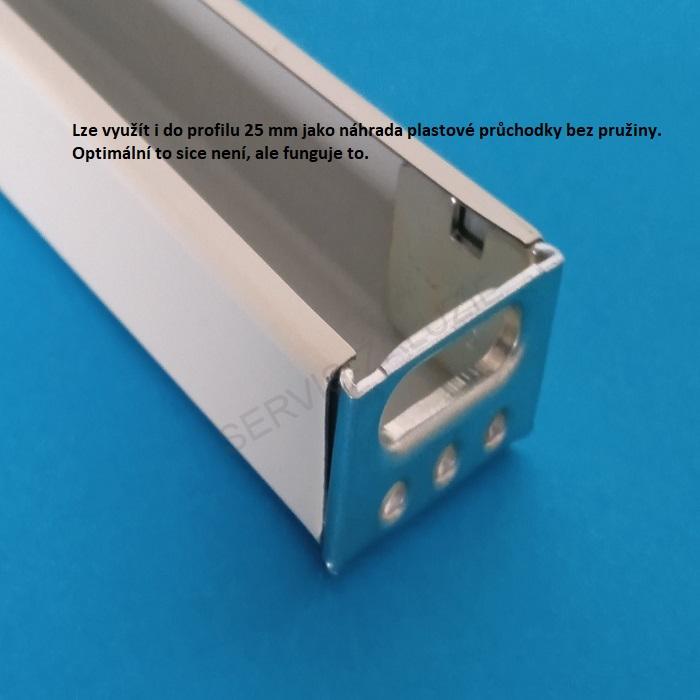 Průchodka pro provázek kovová.